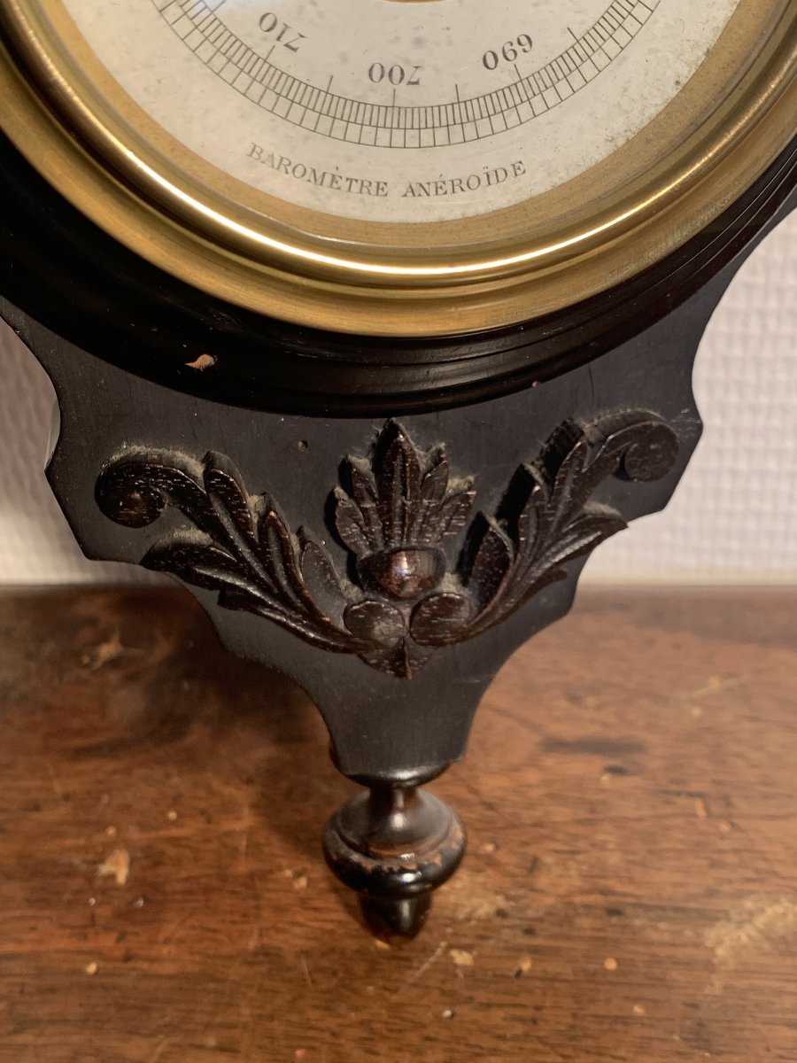 Ancien Baromètre Anéroïde Thermomètre Napoleon III-photo-2