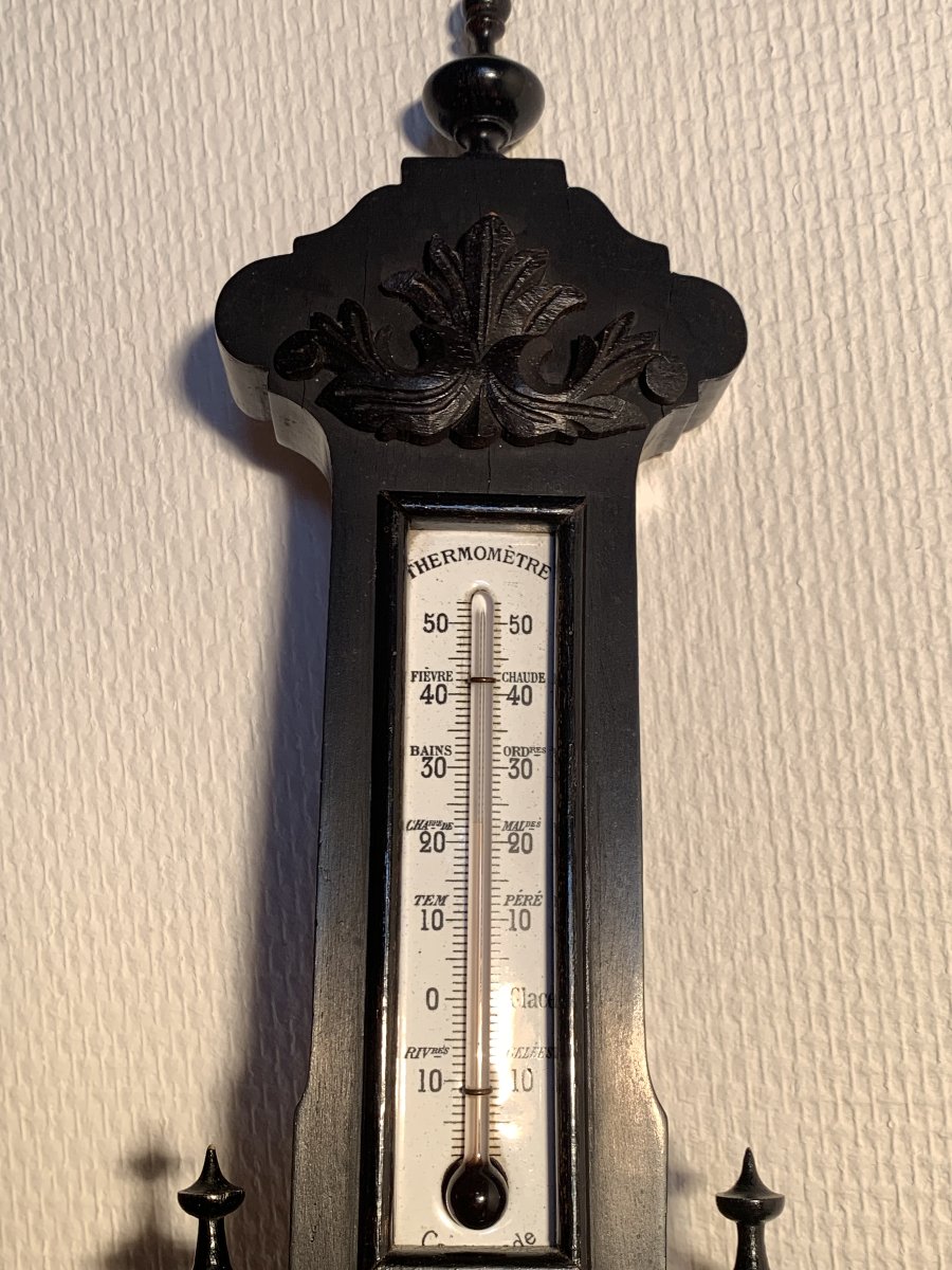 Ancien Baromètre Anéroïde Thermomètre Napoleon III-photo-4