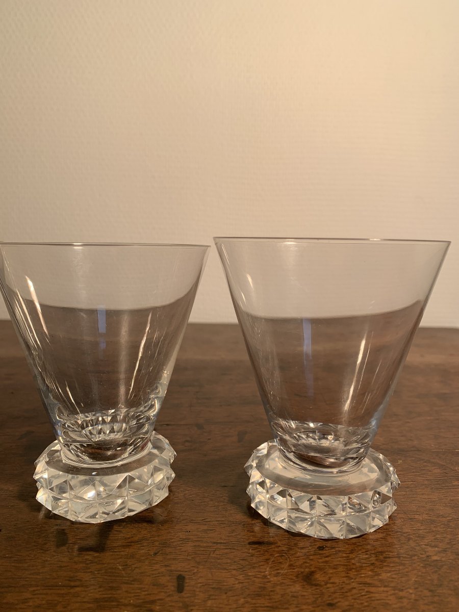 Saint Louis, Verre Cristal à Eau, Modèle Diamant-photo-3
