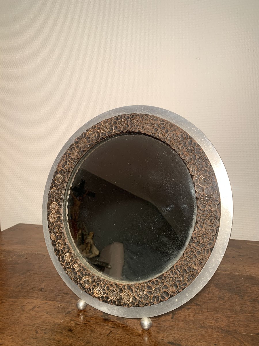 Art Deco Mirror  Maison Les Riceys  Circa 1930-photo-5