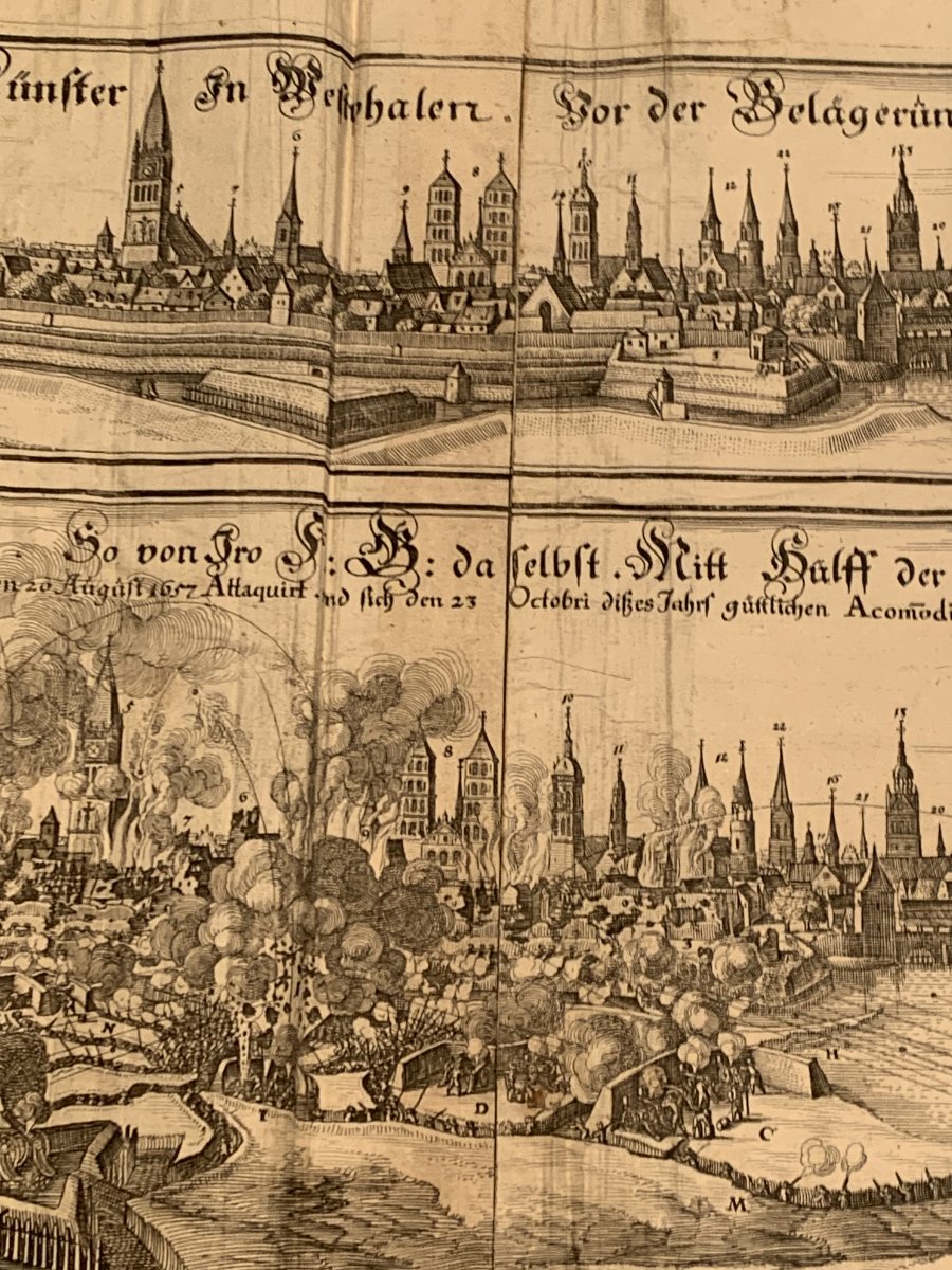 Engraving XVIII North Rhine-westphalia - Münster  Caspar Merian-photo-3