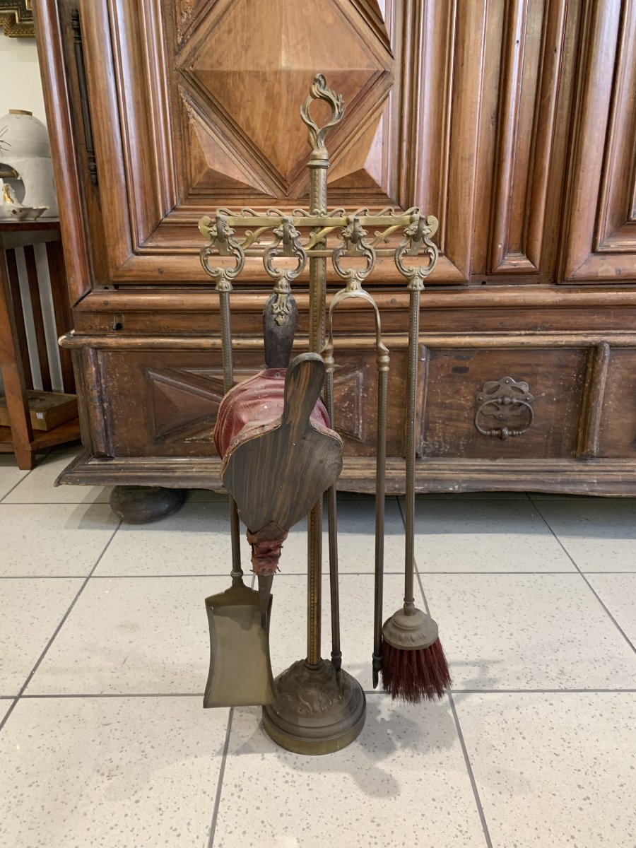 19th-century Bronze Fireplace Stand-photo-2