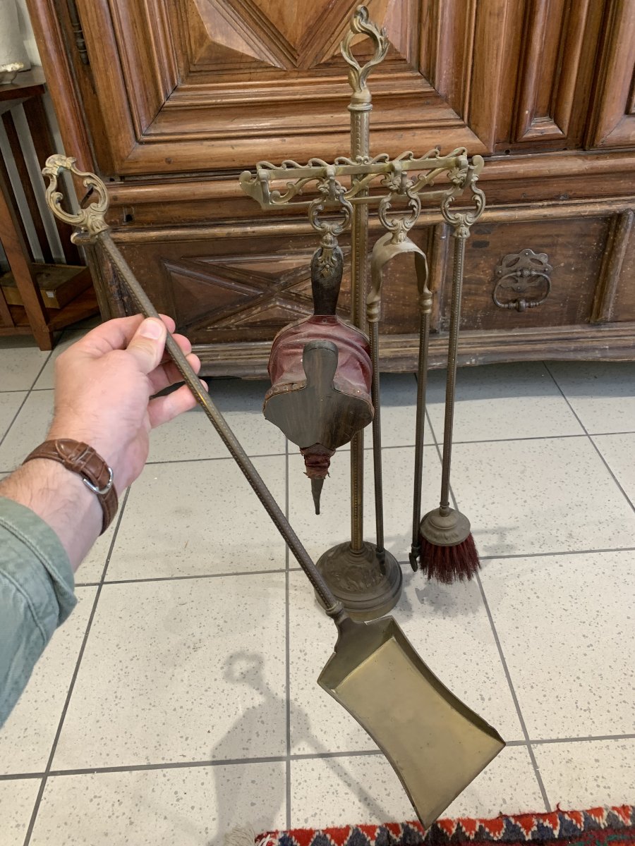 19th-century Bronze Fireplace Stand-photo-4