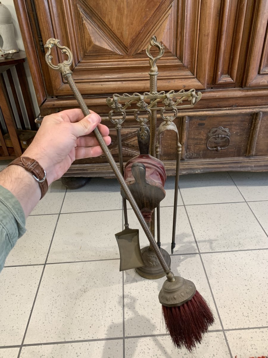19th-century Bronze Fireplace Stand-photo-5