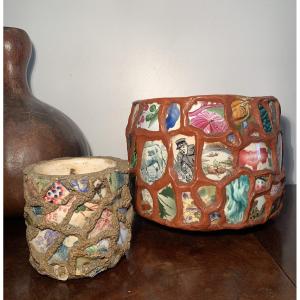 Picassiette Folk Art Pot