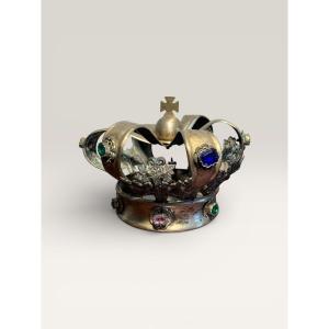 Couronne Statue Métal Religieux XIX