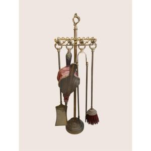 Serviteur Valet Cheminée Bronze XIX