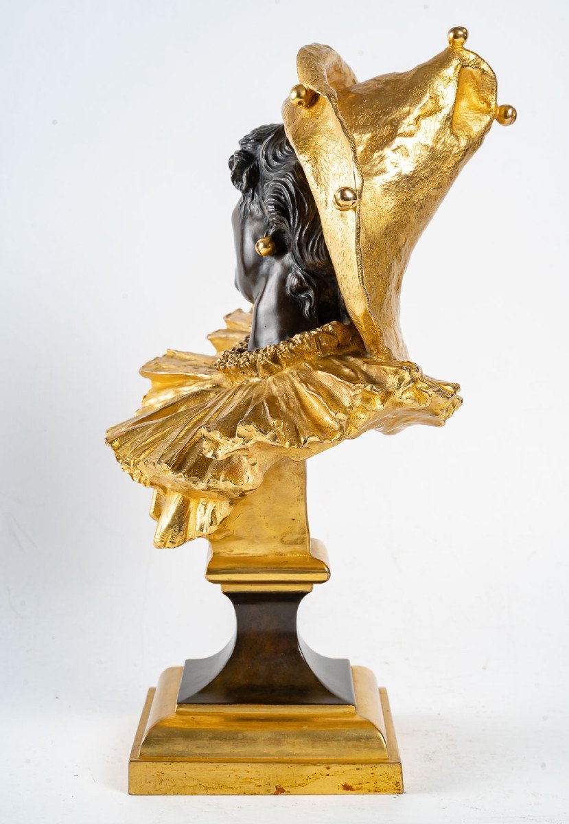 Colombina-bust In Bronze With Double Patina.circa 1893. Ernest Seger-photo-1