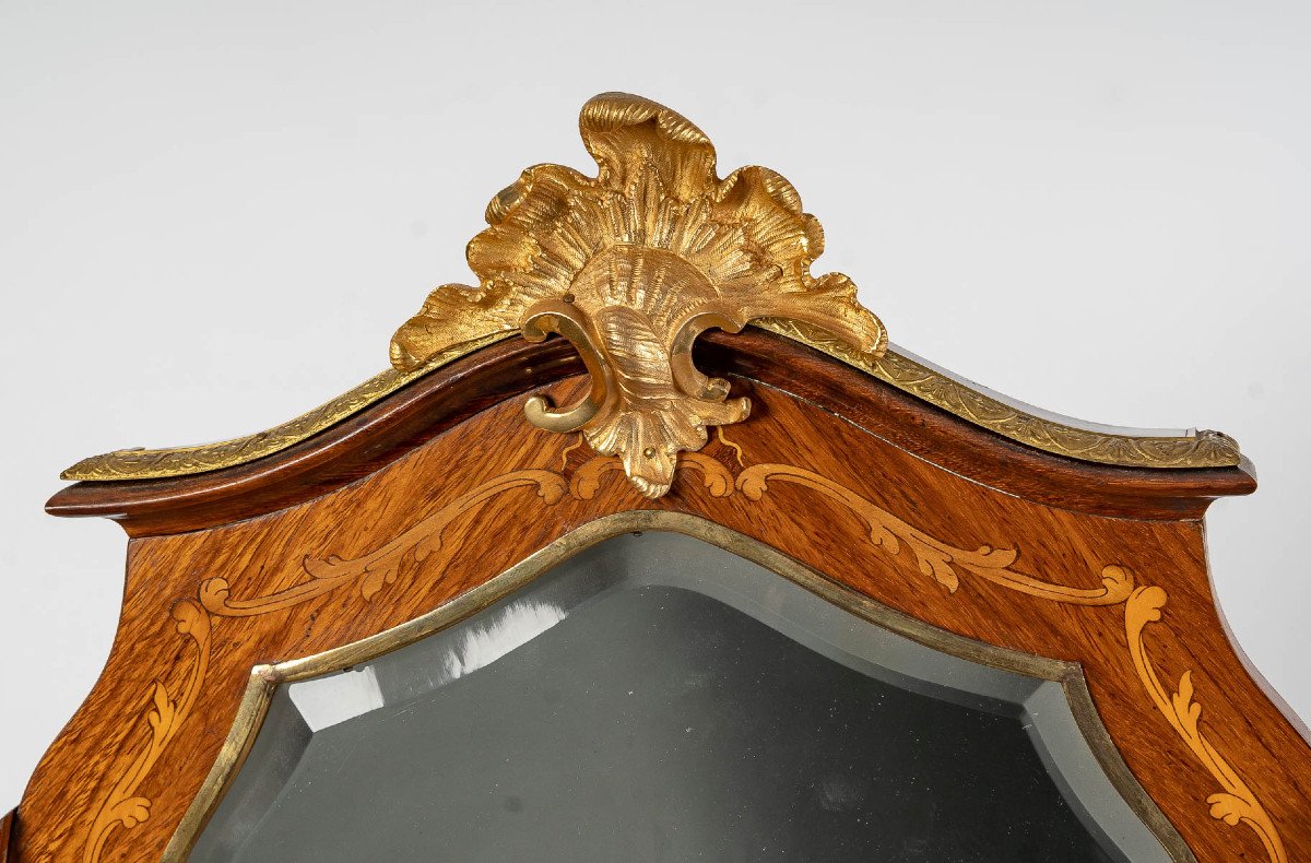 Louis XV Style Dressing Table With Floral Marquetry.circa 1880.-photo-1