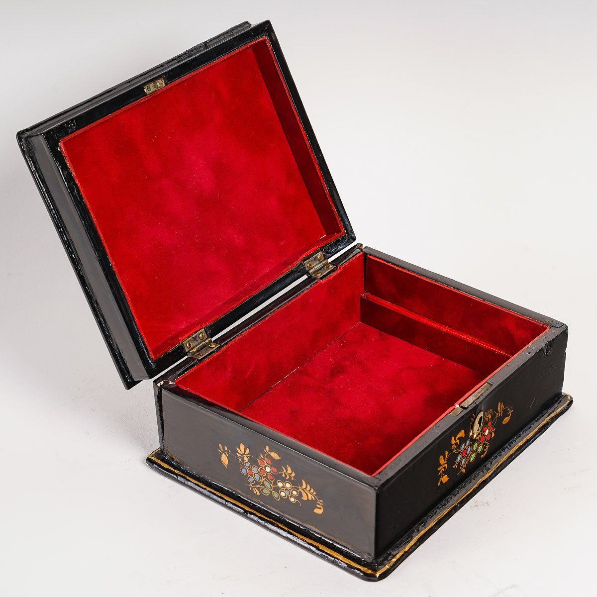 Pont-a-mousson.-coffret d'Epoque Napoléon III à Décor Floral Burgauté.circa 1850-photo-4