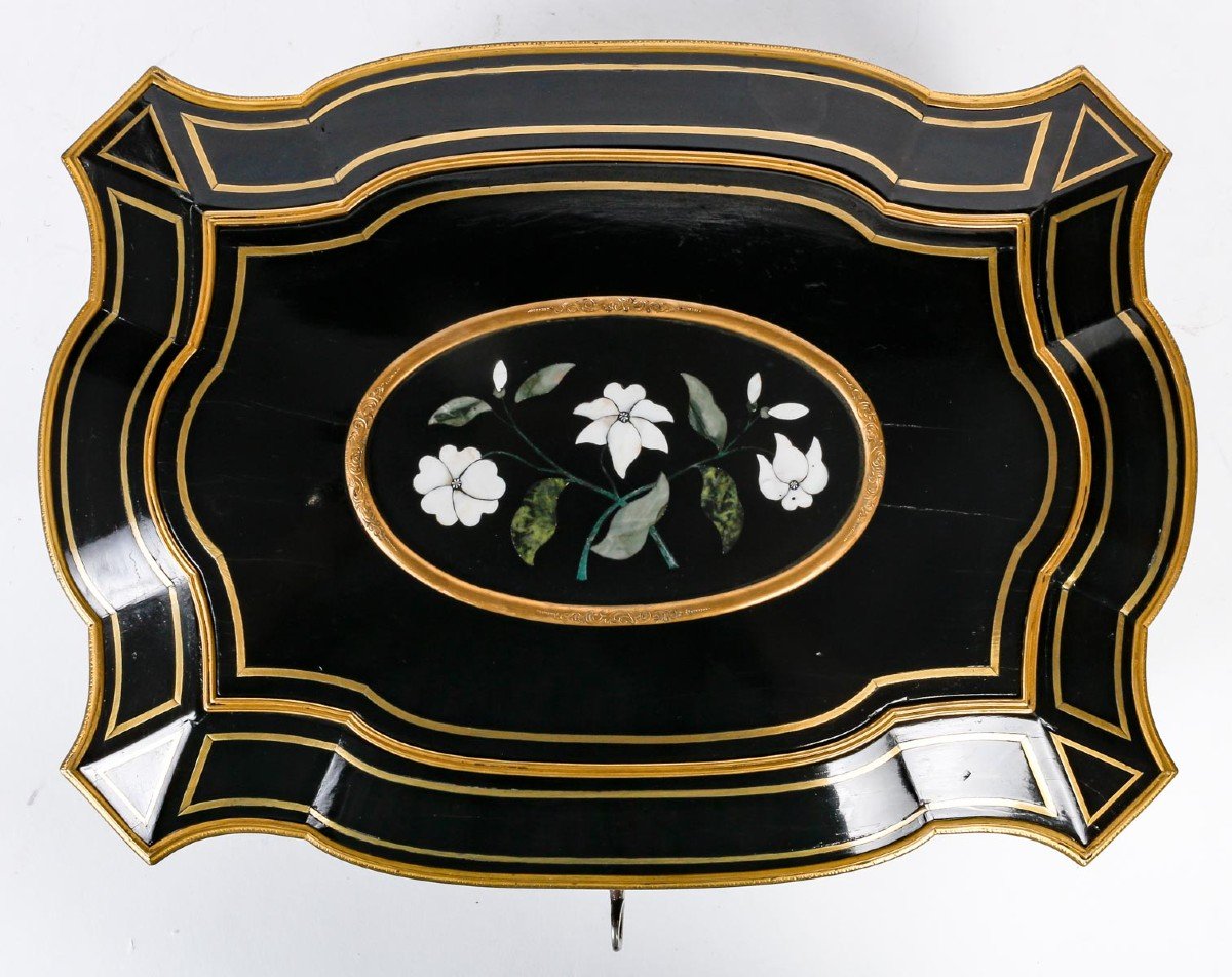 Coffret Marqueterie De Pierre Par Tahan. Epoque Napoléon 3-photo-2