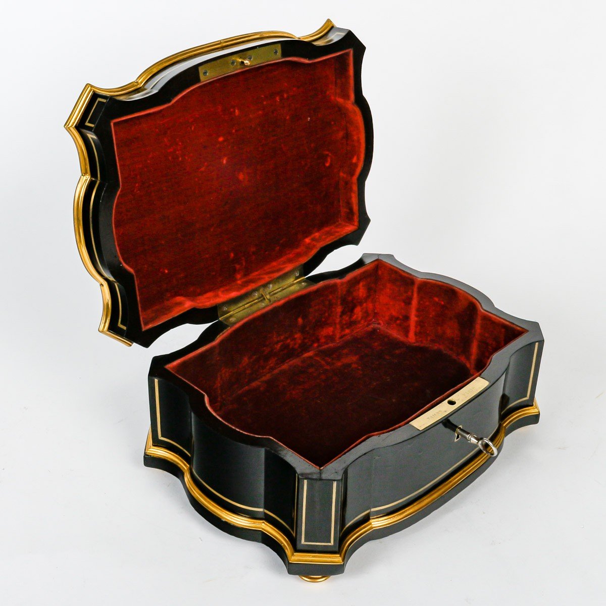 Coffret Marqueterie De Pierre Par Tahan. Epoque Napoléon 3-photo-3