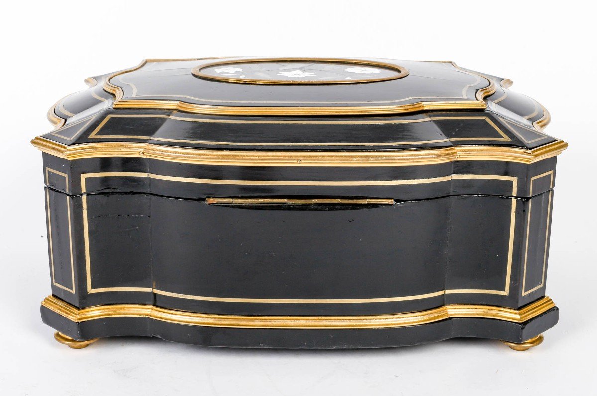 Coffret Marqueterie De Pierre Par Tahan. Epoque Napoléon 3-photo-2