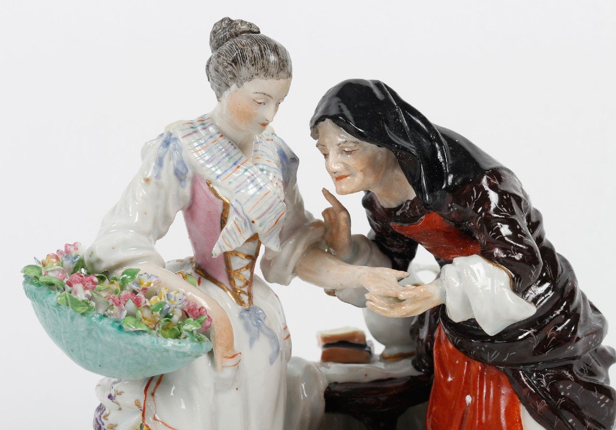 Volksted (manufacture De) - La Bonne Aventure-porcelain Group. XIX Century-photo-3