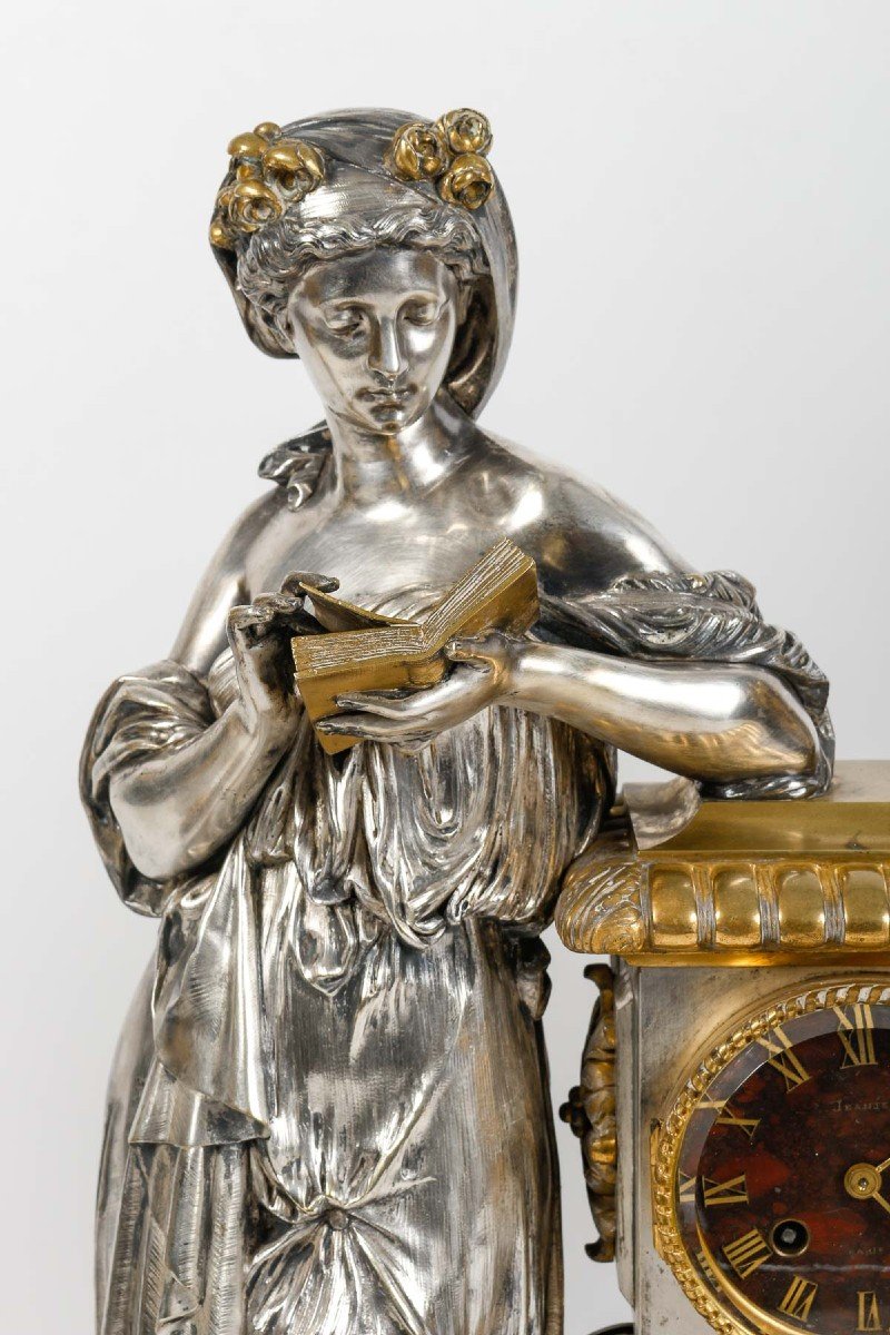 Lemerle-charpentier, Paris- Vestale Et Bacchanale. Garniture d'Apparat En Bronze Doré-argenté-photo-2