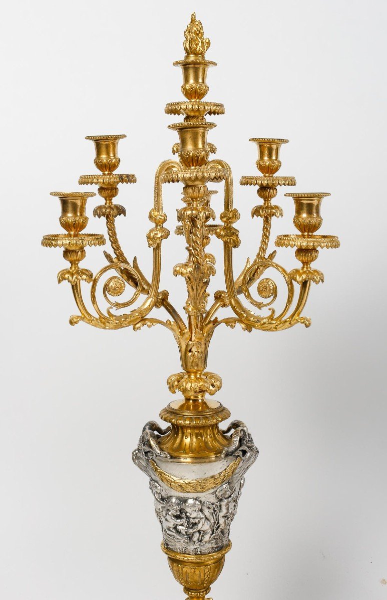 Lemerle-charpentier, Paris- Vestal And Bacchanal. Ceremonial Garnish In Gilt-silver Bronze-photo-4