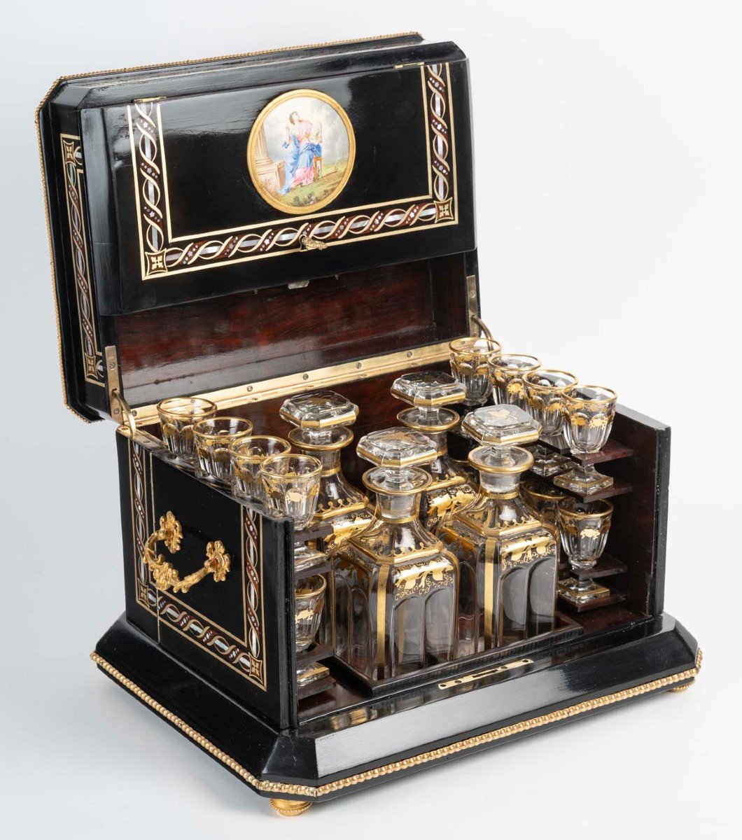 Cave à Liqueurs Napoléon III Aux Allégories Des Arts Et De La Science. Circa 1860-photo-2