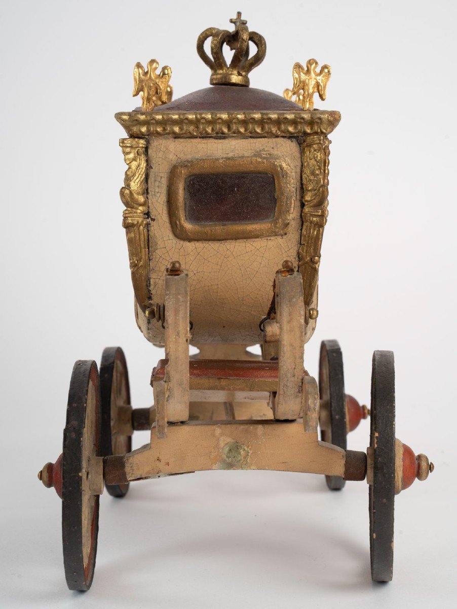 Rare Modèle Réduit De Carrosse De Cérémonie De La Fin Du XVIII-début XIXe Siècle-photo-1