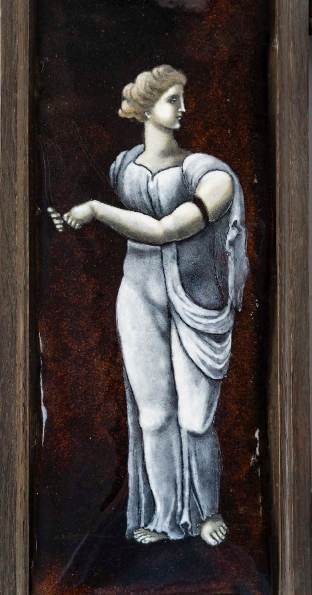 Limoges (emaux De )- Vénus Et l'Amour. Triptyque Néo-renaissance, XIXe-photo-4