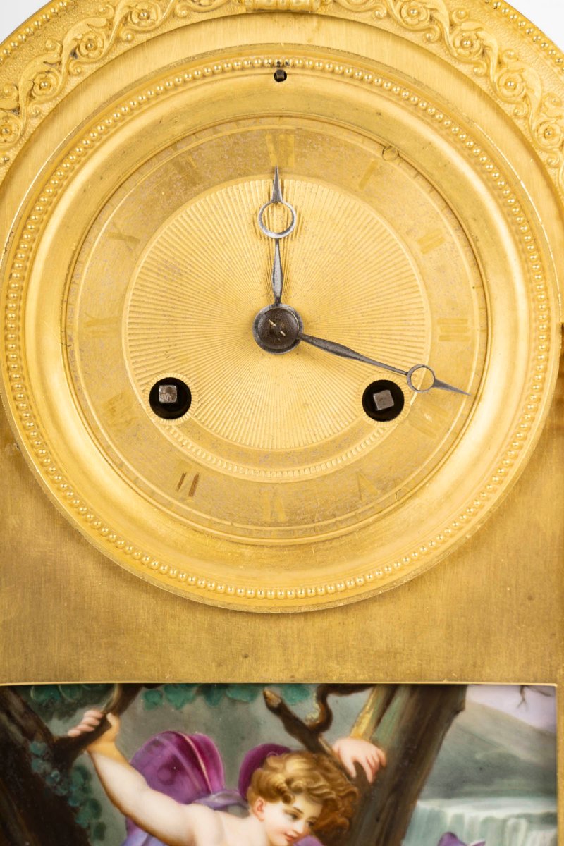 Restoration Clock With "young Zephyr" By Prudhon, Circa 1820-photo-3
