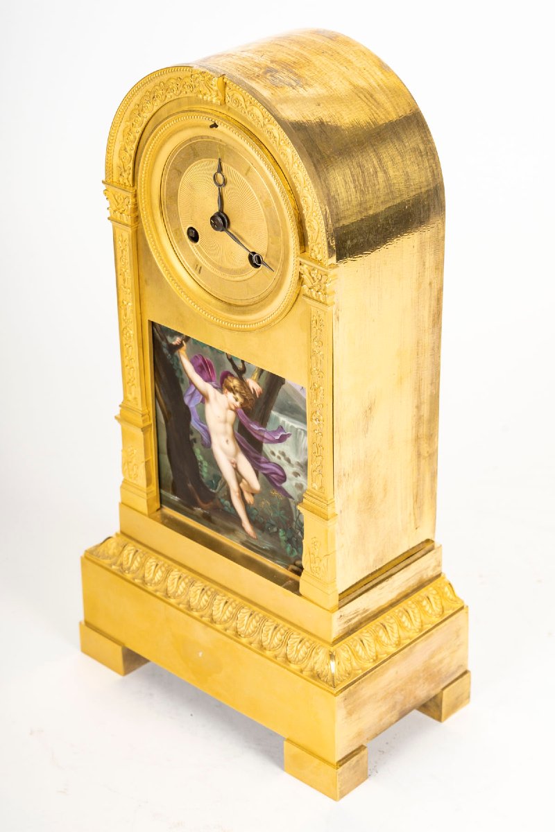 Restoration Clock With "young Zephyr" By Prudhon, Circa 1820-photo-5