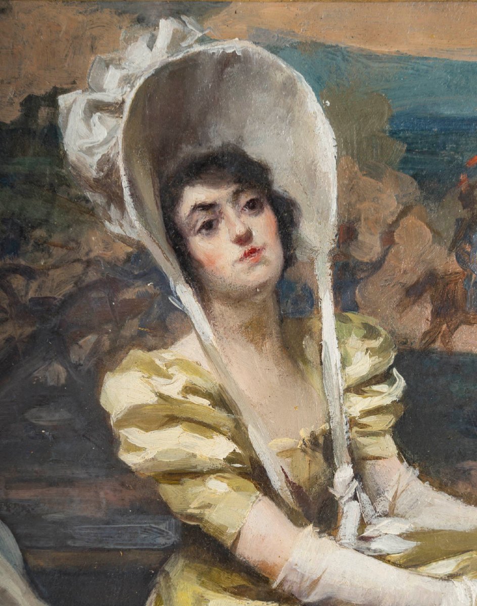 Alexandre, François BONNARDEL (1867-1942)- Songeuse, Huile sur carton signée, 1920-photo-4