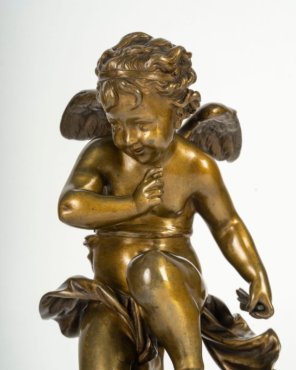 CARLIER  E.- Jh. (1849-1927)-L'Amour indécis, 1894. Statuette en bronze.-photo-2