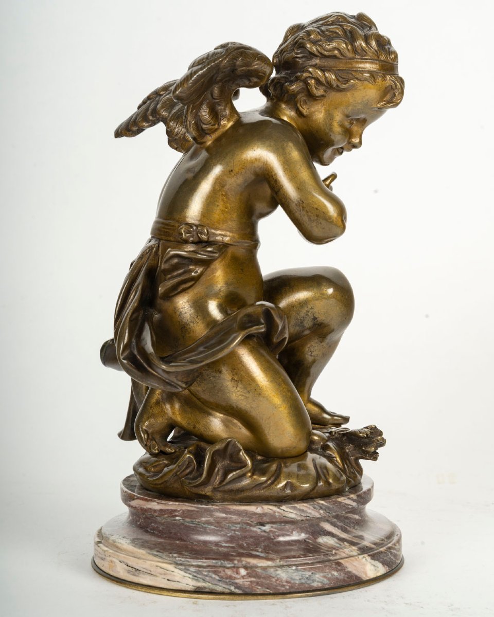 CARLIER  E.- Jh. (1849-1927)-L'Amour indécis, 1894. Statuette en bronze.-photo-1
