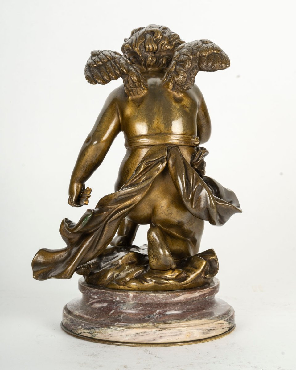CARLIER  E.- Jh. (1849-1927)-L'Amour indécis, 1894. Statuette en bronze.-photo-2