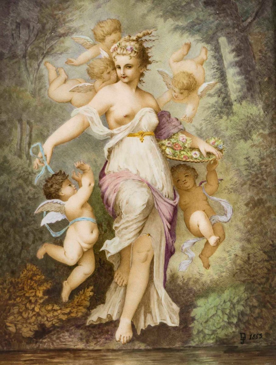 peinture sur porcelaine. XIX ieme siècle-photo-2
