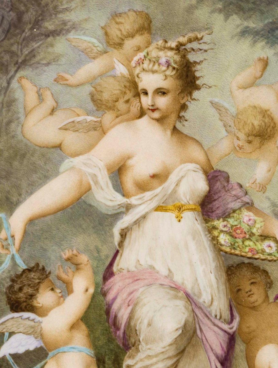 peinture sur porcelaine. XIX ieme siècle-photo-3