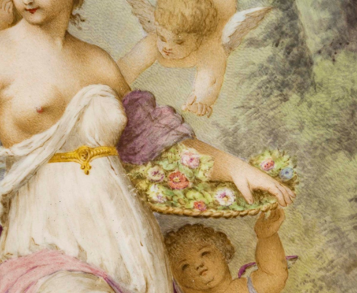 peinture sur porcelaine. XIX ieme siècle-photo-2