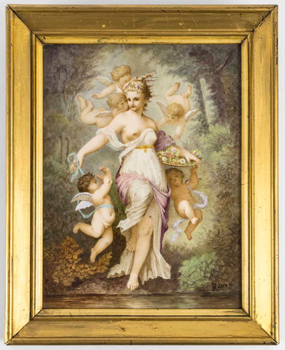 peinture sur porcelaine. XIX ieme siècle
