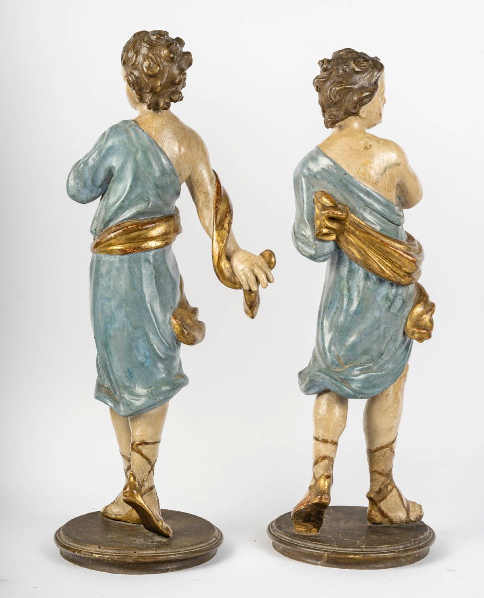 ALLEMAGNE DU SUD ou AUTRICHE- Anges danseurs d'Epoque Baroque, début du XVIIIe-photo-3