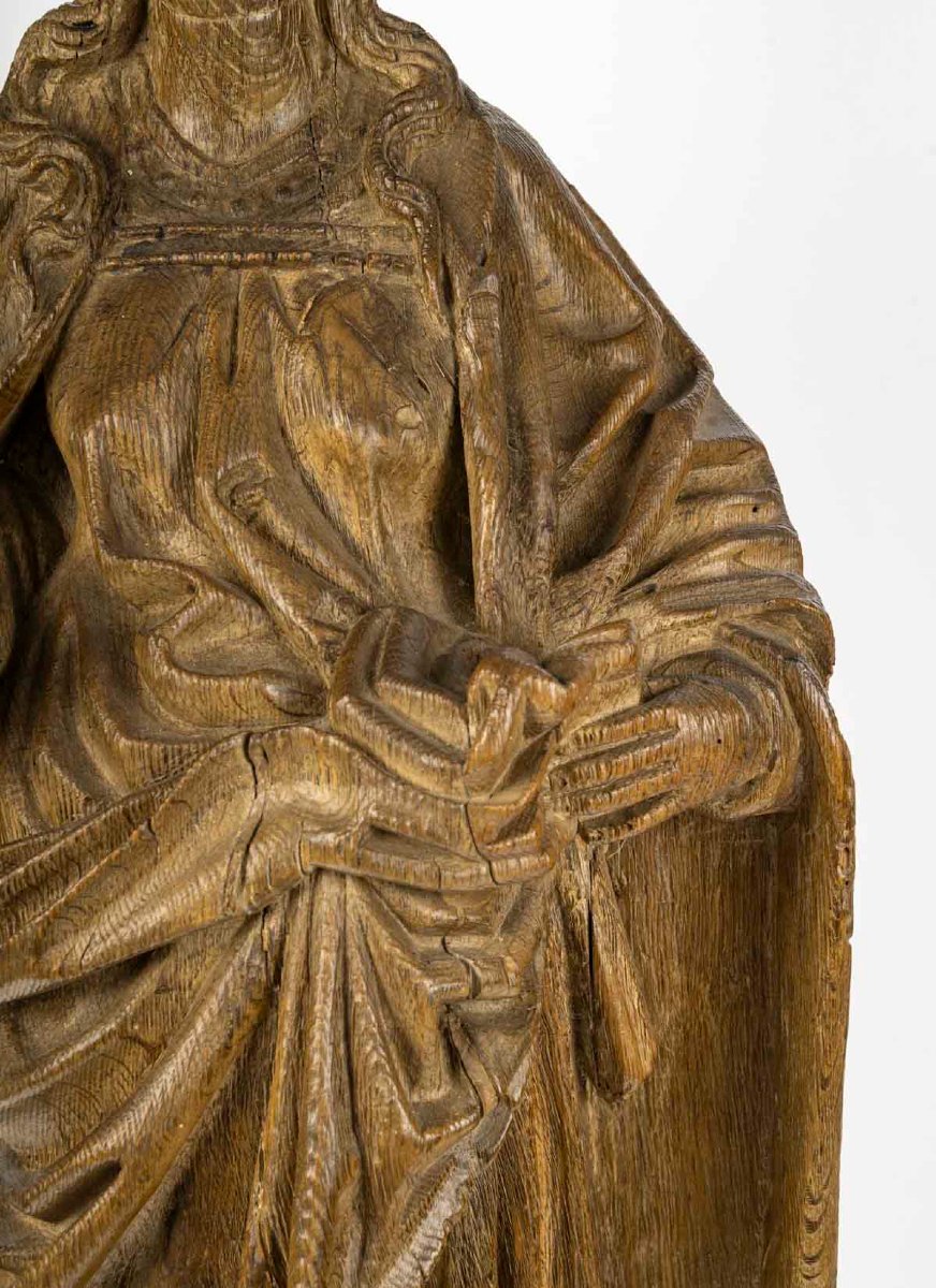 Flanders (brabant), Late 15th-early 16th Century - Saint Anne. Oak Statue, Circa 1500-photo-3