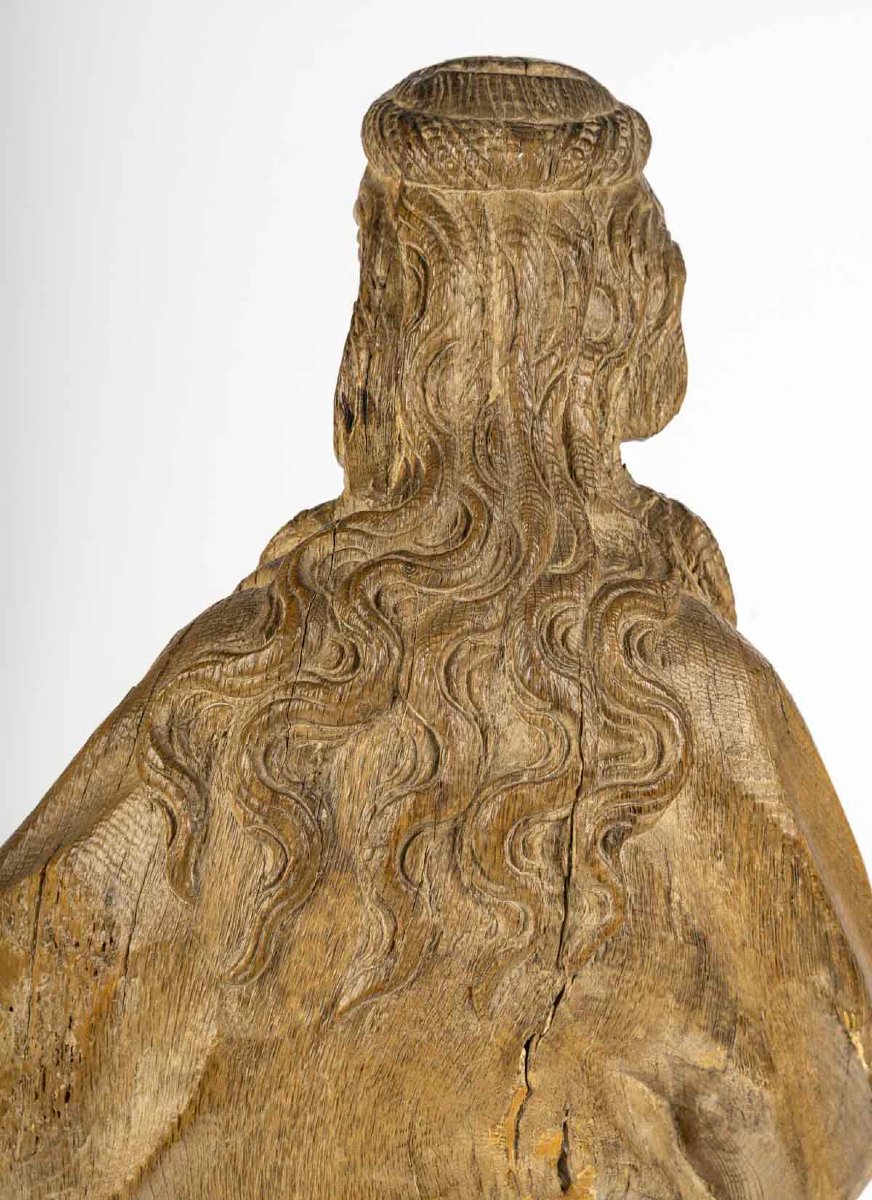 Flanders (brabant), Late 15th-early 16th Century - Saint Anne. Oak Statue, Circa 1500-photo-3