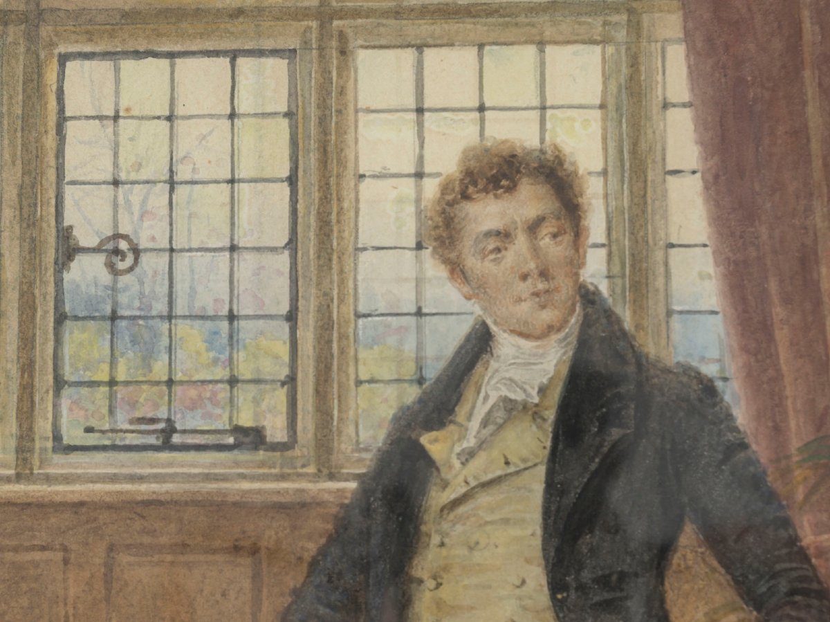 La leçon de danse - Aquarelle par GG KILBURNE (1839 - 1924)-photo-4