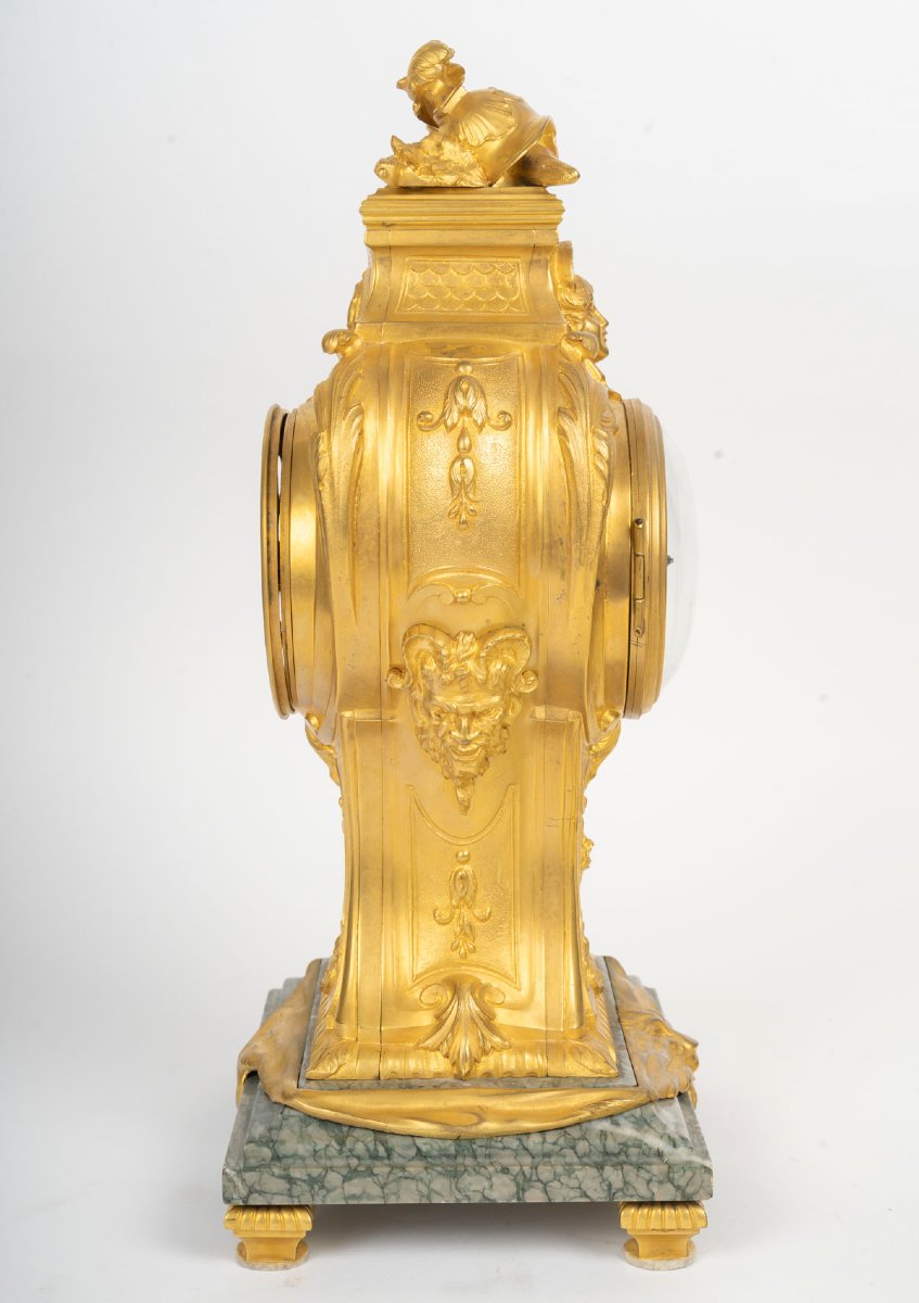 PERRON, à Paris- Garniture de Cheminée à L' Amour Guerrier. Début XXe -photo-2