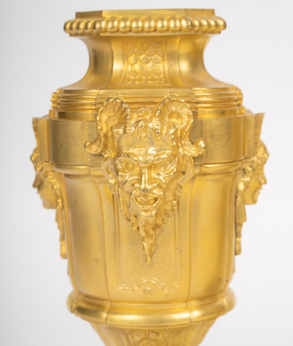 PERRON, à Paris- Garniture de Cheminée à L' Amour Guerrier. Début XXe -photo-6