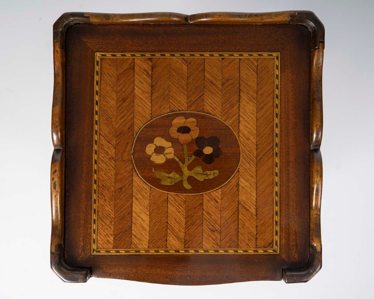 A 19th-century Marquetry Transitional-style Chiffonier-table With A Floral Motif.-photo-2