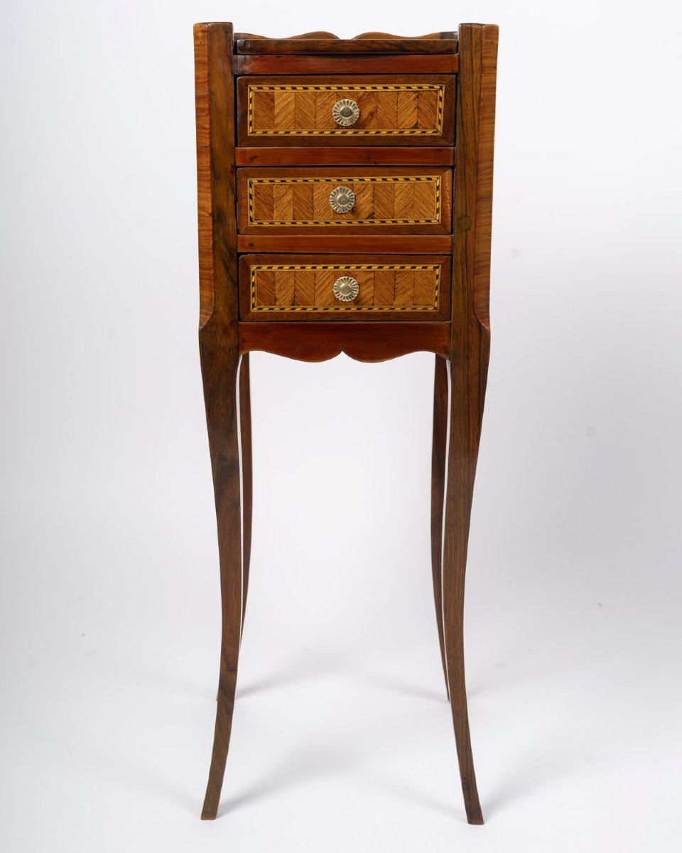 A 19th-century Marquetry Transitional-style Chiffonier-table With A Floral Motif.-photo-3