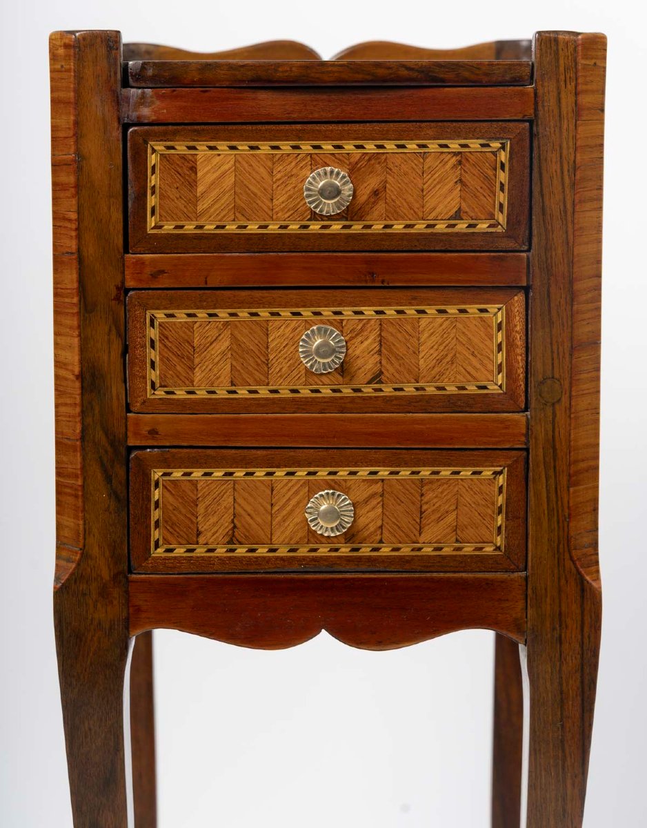 A 19th-century Marquetry Transitional-style Chiffonier-table With A Floral Motif.-photo-4