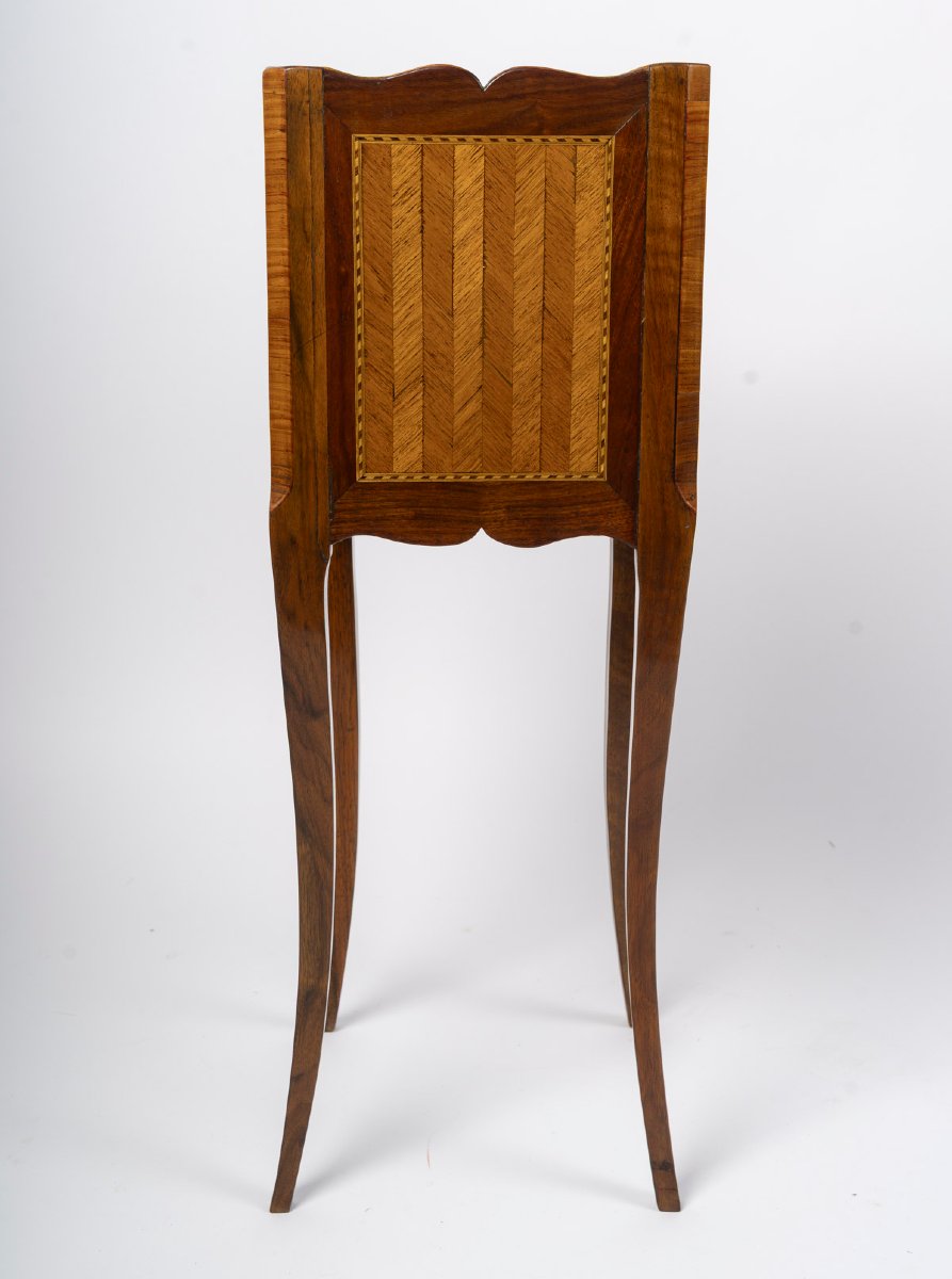 A 19th-century Marquetry Transitional-style Chiffonier-table With A Floral Motif.-photo-2