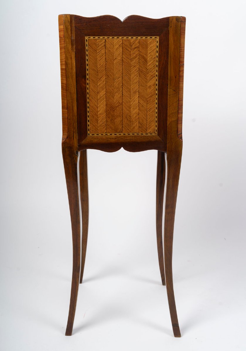 A 19th-century Marquetry Transitional-style Chiffonier-table With A Floral Motif.-photo-3