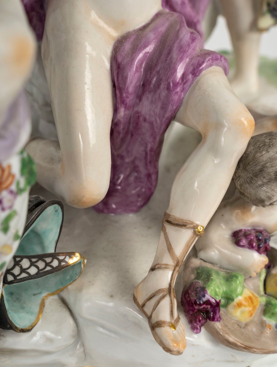 The Triumph Of Bacchus. Polychrome Glazed Porcelain Group After A Model By Ls Boizot-photo-6