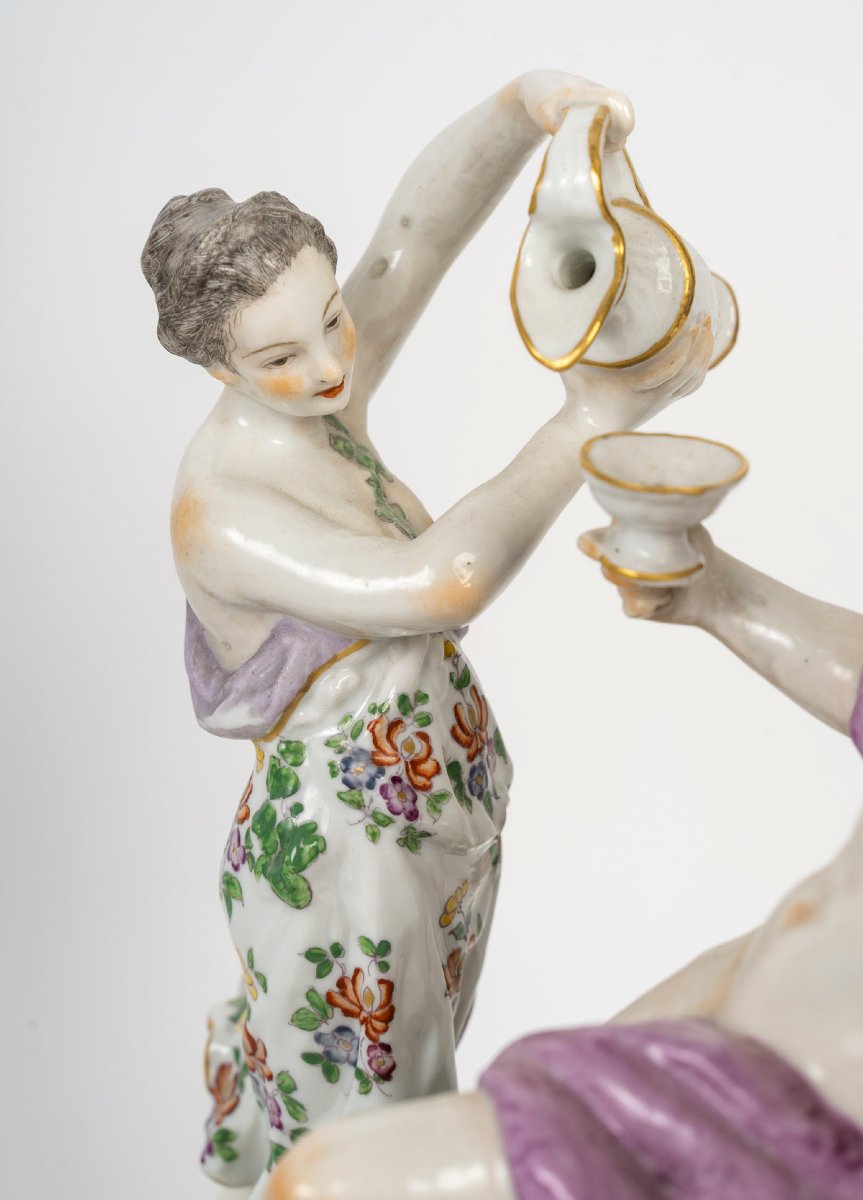The Triumph Of Bacchus. Polychrome Glazed Porcelain Group After A Model By Ls Boizot-photo-8