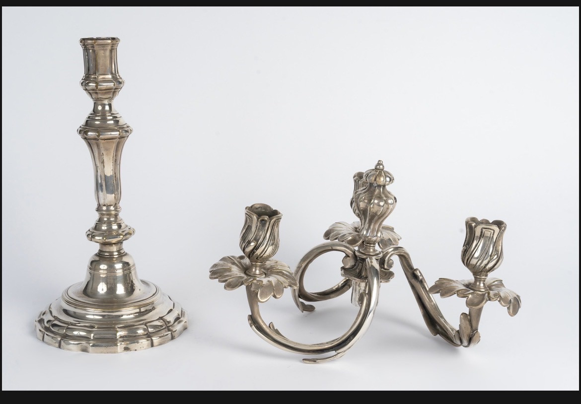 Pair Of Candlesticks Forming Candle Holders-photo-2