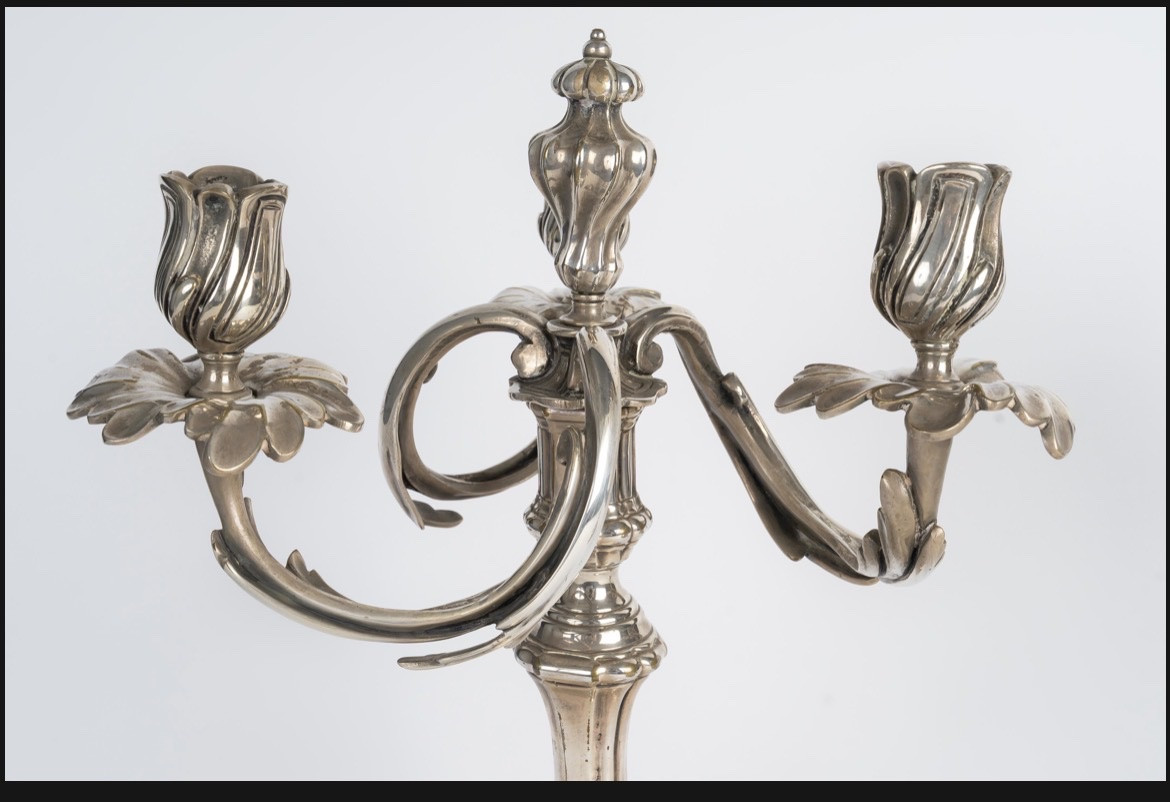 Pair Of Candlesticks Forming Candle Holders-photo-4
