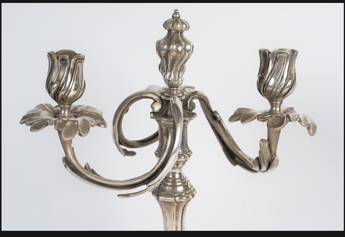 Pair Of Candlesticks Forming Candle Holders-photo-2