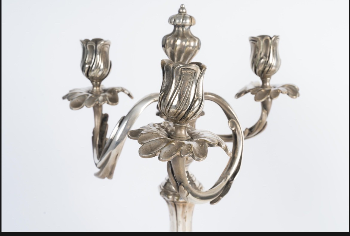 Pair Of Candlesticks Forming Candle Holders-photo-3